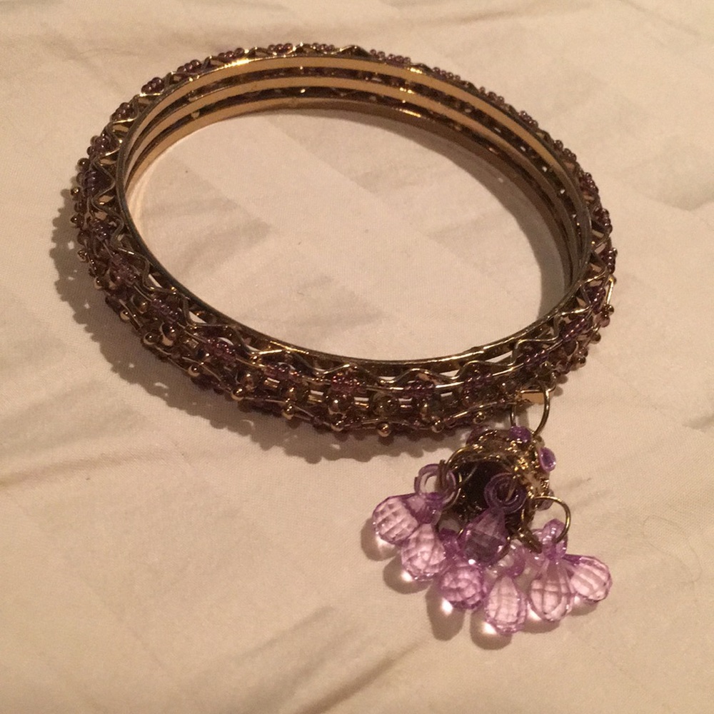 Gold and purple bracelet
